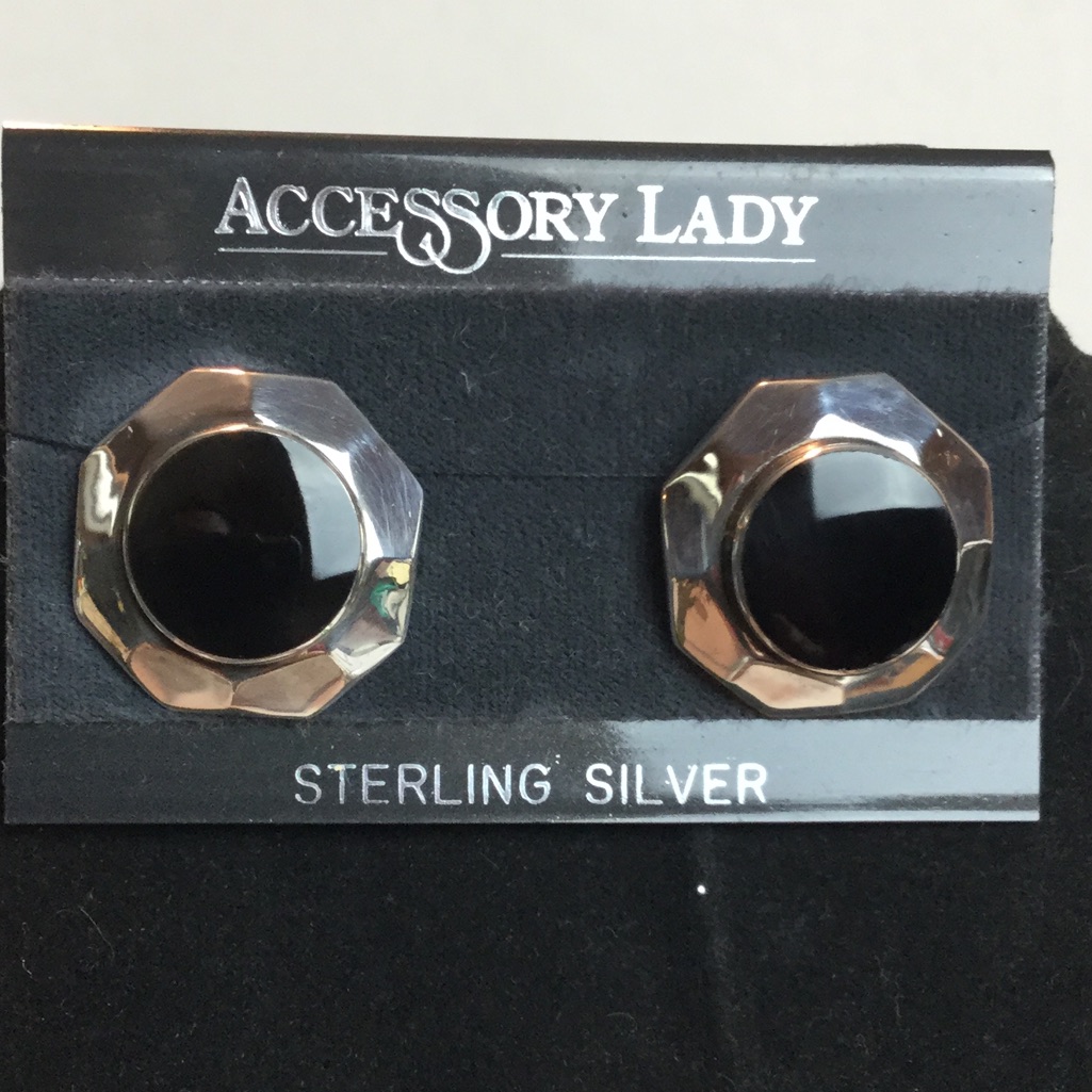 Sterling Silver 925 With Black Stone